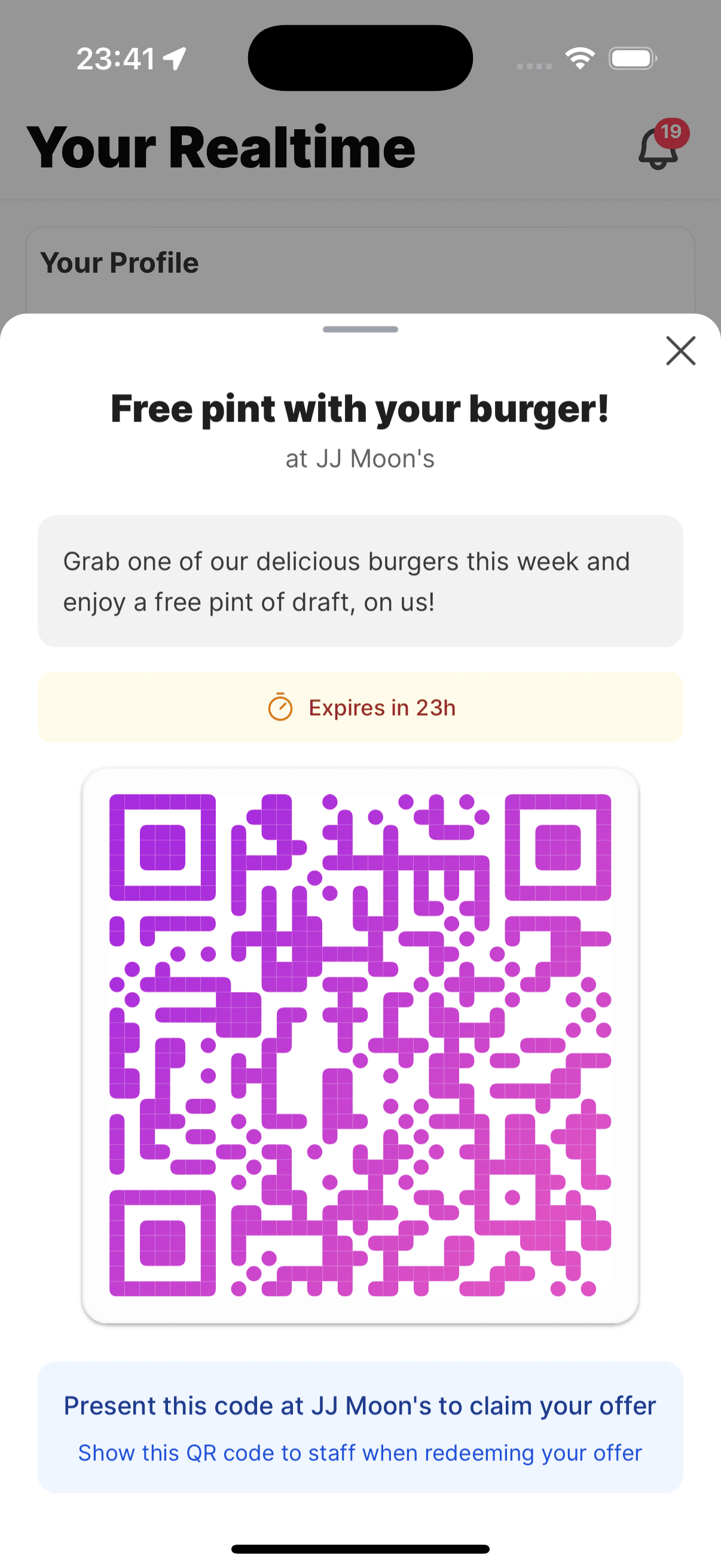 Realtime app — claim exclusive venue offers