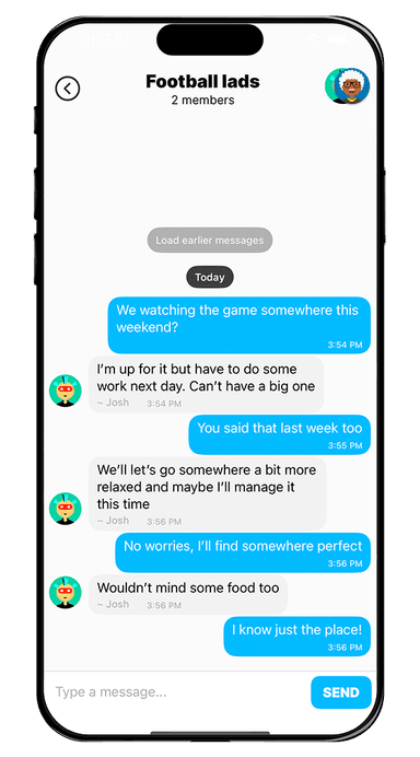 Realtime app — group chat